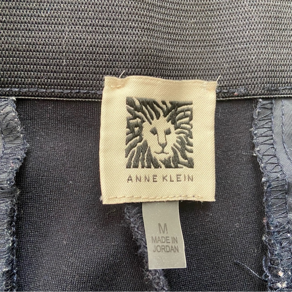 Anne Klein Navy Women’s Slim Pants Elastic Waist Inset sz 10 - Picture 2 of 4